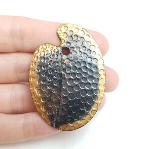 Vintage Genuine Copper Hammered Textured Paint Pallet Shaped Brooch, Retro Pin